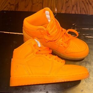 Vibrant Orange High-Top Sneakers